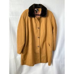 Dennis Basso Faux Fur Trim Collar Coat Size 1X